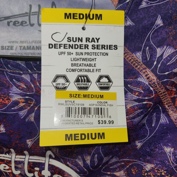 Reel Life Sun Ray Defender Series Womens Medium Long Sleeve Shirt UPF 50+ Sundia - Picture 5 of 8